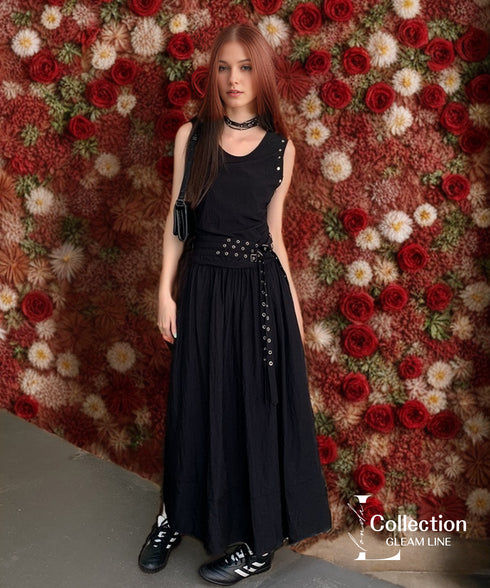 Eyelet Belt Dress